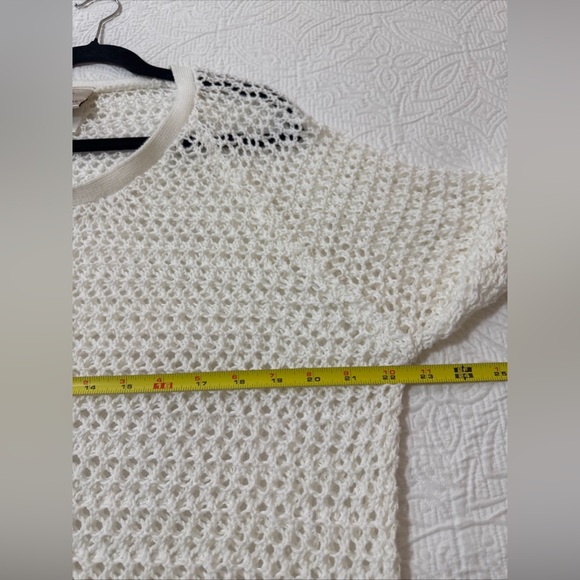 Artisans The Art of Apparel Sweater Sz L White Loose Open Knit Sheer Artsy - Picture 11 of 13